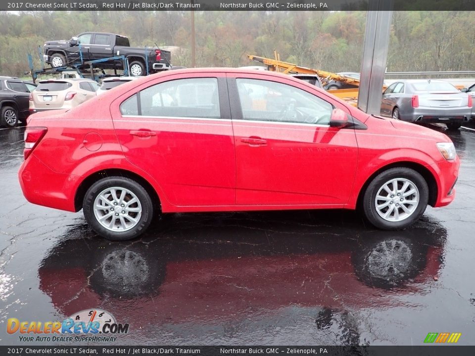 2017 Chevrolet Sonic LT Sedan Red Hot / Jet Black/Dark Titanium Photo #8