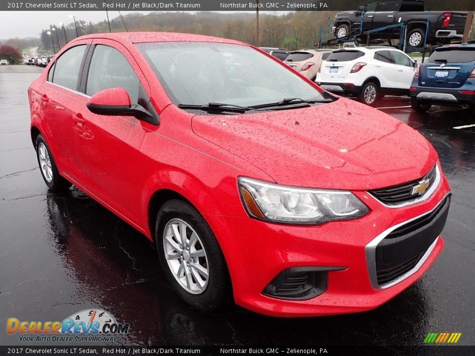 2017 Chevrolet Sonic LT Sedan Red Hot / Jet Black/Dark Titanium Photo #9