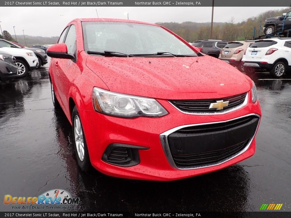 2017 Chevrolet Sonic LT Sedan Red Hot / Jet Black/Dark Titanium Photo #10