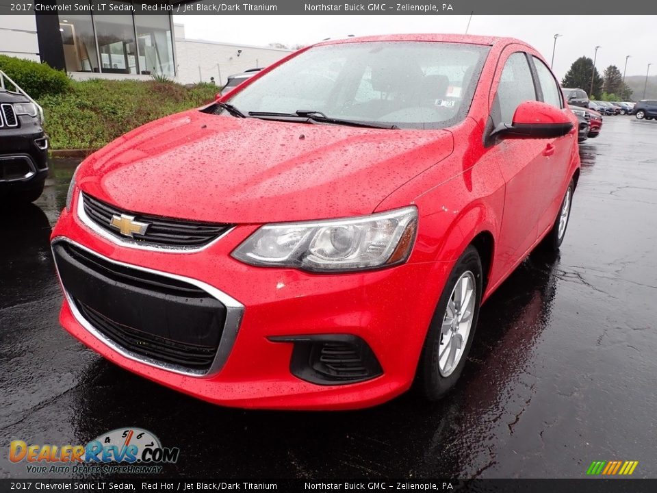 2017 Chevrolet Sonic LT Sedan Red Hot / Jet Black/Dark Titanium Photo #12