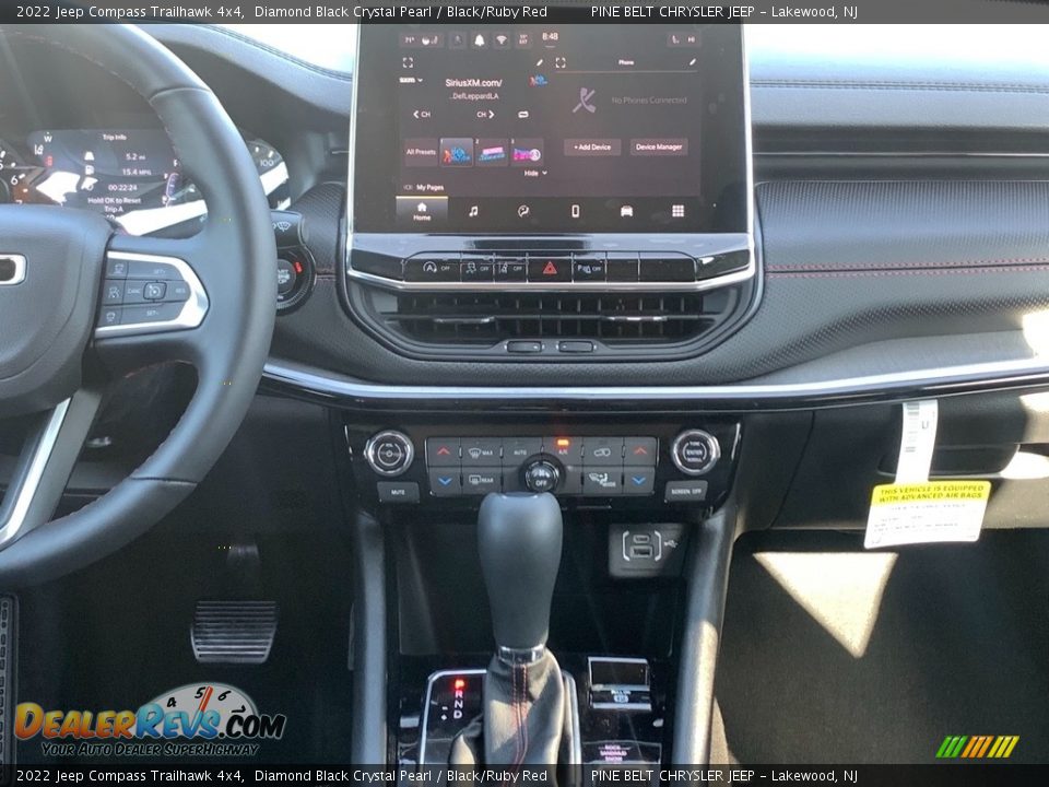 2022 Jeep Compass Trailhawk 4x4 Diamond Black Crystal Pearl / Black/Ruby Red Photo #13
