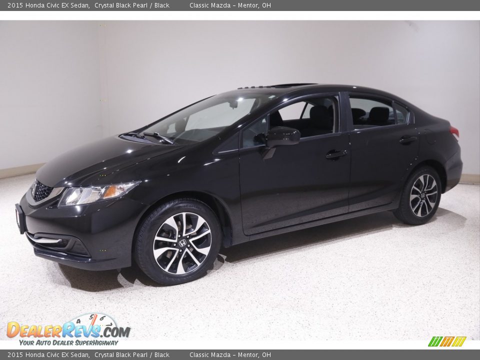 2015 Honda Civic EX Sedan Crystal Black Pearl / Black Photo #3