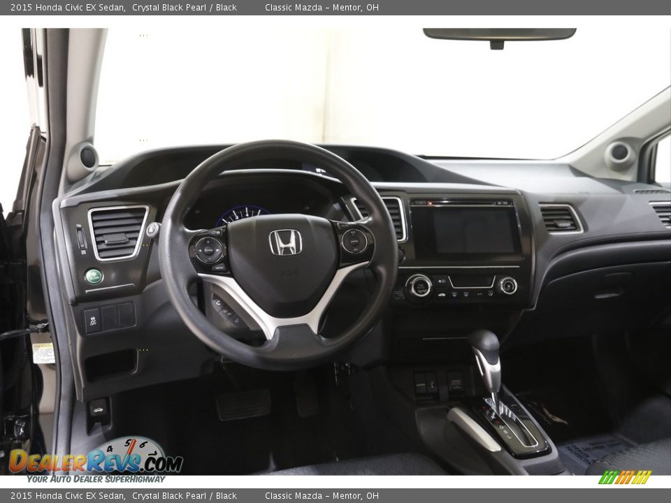 2015 Honda Civic EX Sedan Crystal Black Pearl / Black Photo #6