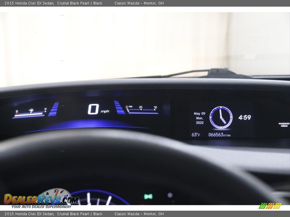 2015 Honda Civic EX Sedan Crystal Black Pearl / Black Photo #10