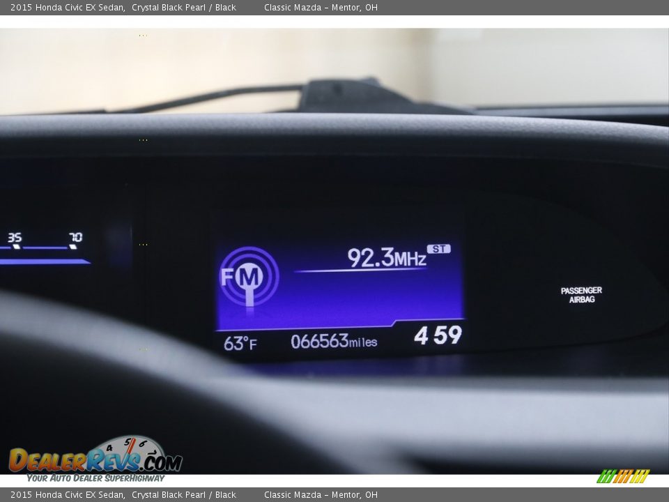2015 Honda Civic EX Sedan Crystal Black Pearl / Black Photo #11