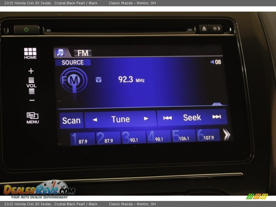 2015 Honda Civic EX Sedan Crystal Black Pearl / Black Photo #13