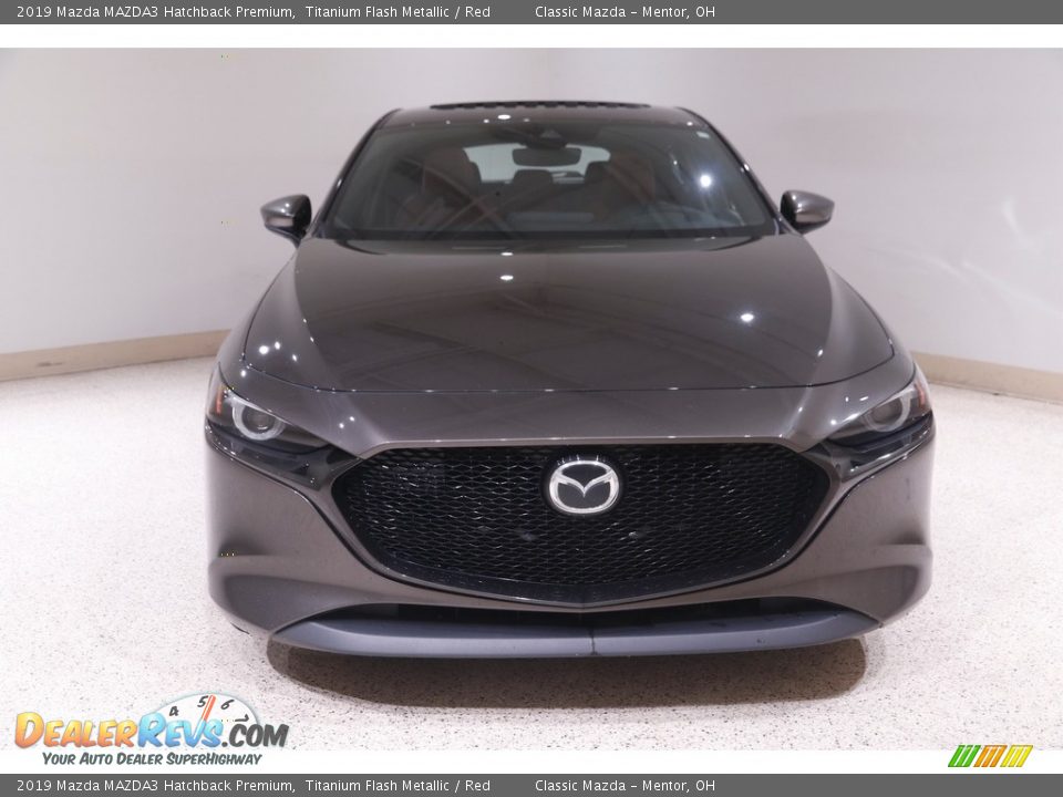 2019 Mazda MAZDA3 Hatchback Premium Titanium Flash Metallic / Red Photo #2