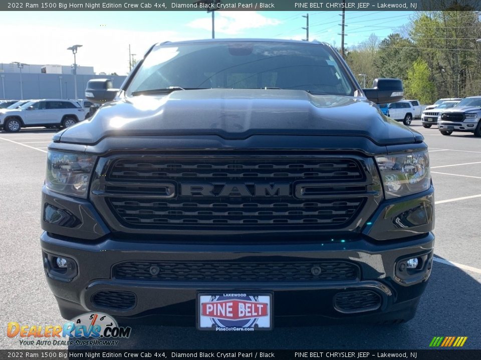 2022 Ram 1500 Big Horn Night Edition Crew Cab 4x4 Diamond Black Crystal Pearl / Black Photo #3