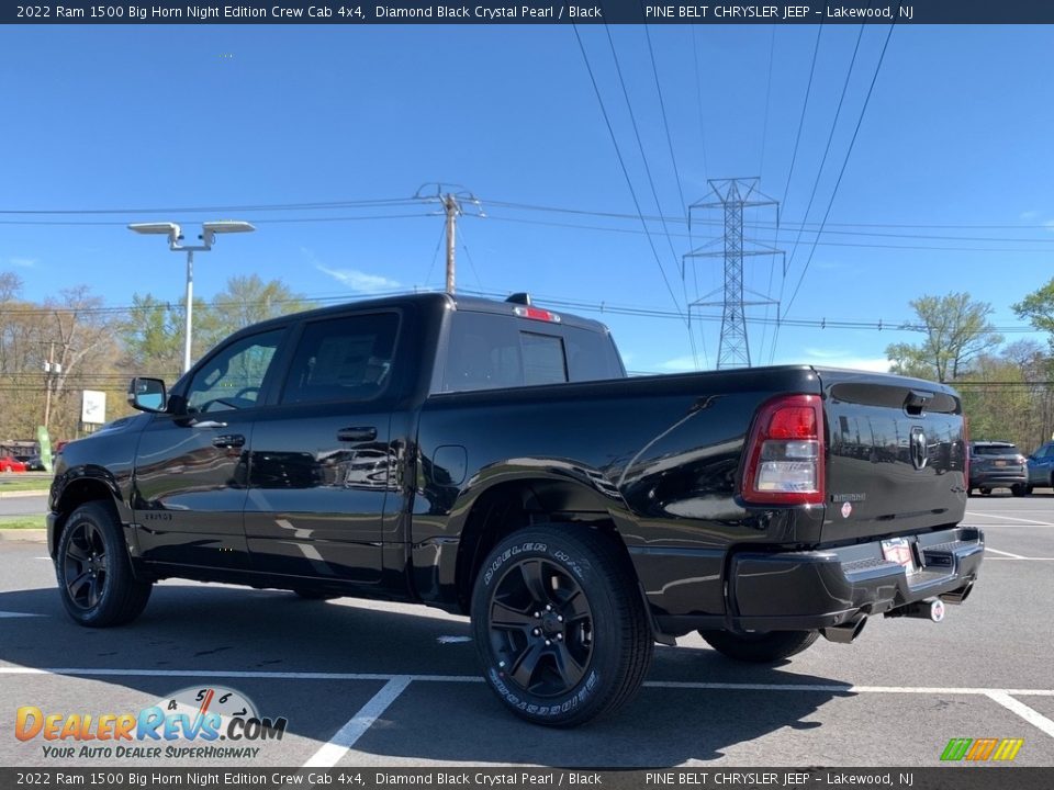 2022 Ram 1500 Big Horn Night Edition Crew Cab 4x4 Diamond Black Crystal Pearl / Black Photo #6