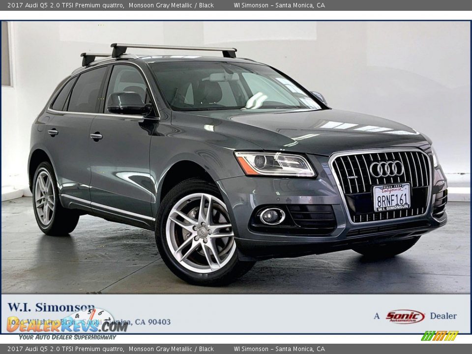 2017 Audi Q5 2.0 TFSI Premium quattro Monsoon Gray Metallic / Black Photo #1