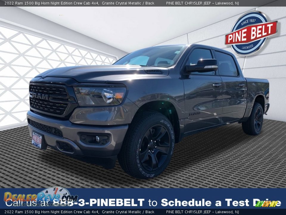 2022 Ram 1500 Big Horn Night Edition Crew Cab 4x4 Granite Crystal Metallic / Black Photo #1