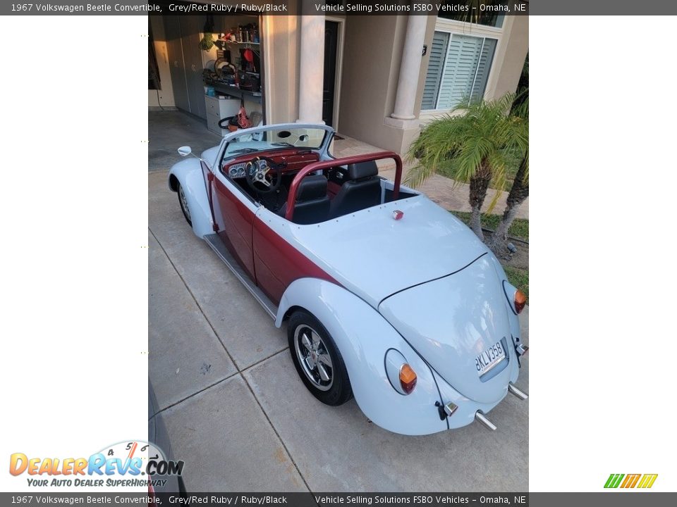 Grey/Red Ruby 1967 Volkswagen Beetle Convertible Photo #3