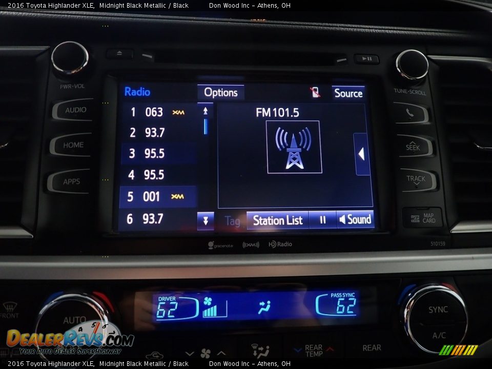 2016 Toyota Highlander XLE Midnight Black Metallic / Black Photo #30