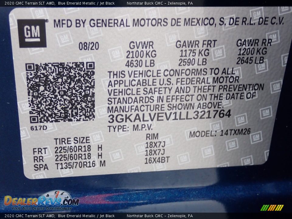 2020 GMC Terrain SLT AWD Blue Emerald Metallic / Jet Black Photo #30