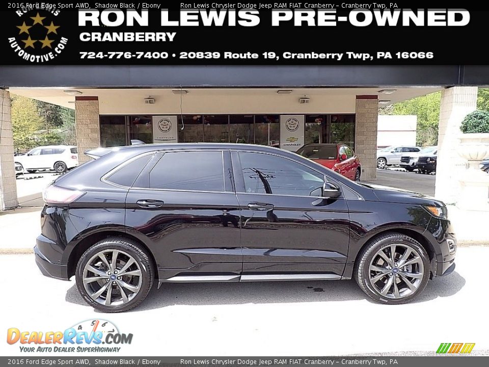 2016 Ford Edge Sport AWD Shadow Black / Ebony Photo #1