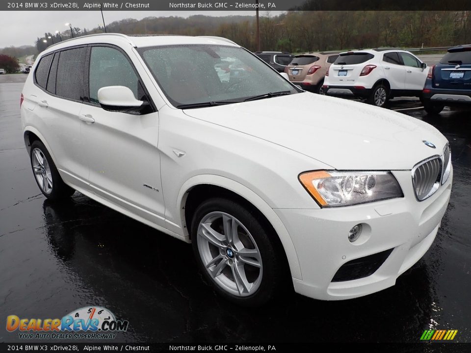 2014 BMW X3 xDrive28i Alpine White / Chestnut Photo #9