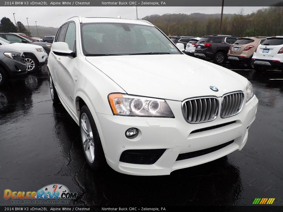 2014 BMW X3 xDrive28i Alpine White / Chestnut Photo #10