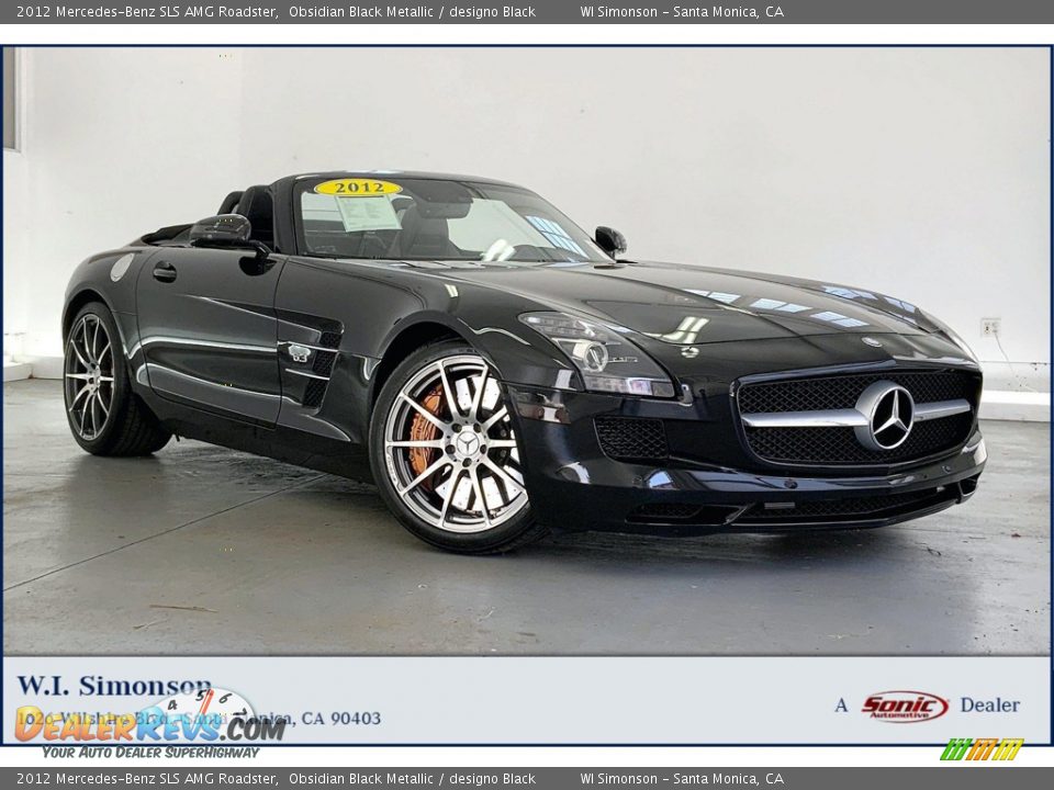 2012 Mercedes-Benz SLS AMG Roadster Obsidian Black Metallic / designo Black Photo #1