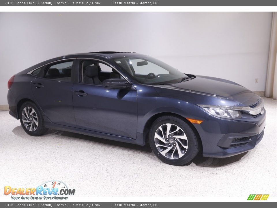 2016 Honda Civic EX Sedan Cosmic Blue Metallic / Gray Photo #1