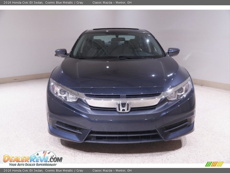 2016 Honda Civic EX Sedan Cosmic Blue Metallic / Gray Photo #2