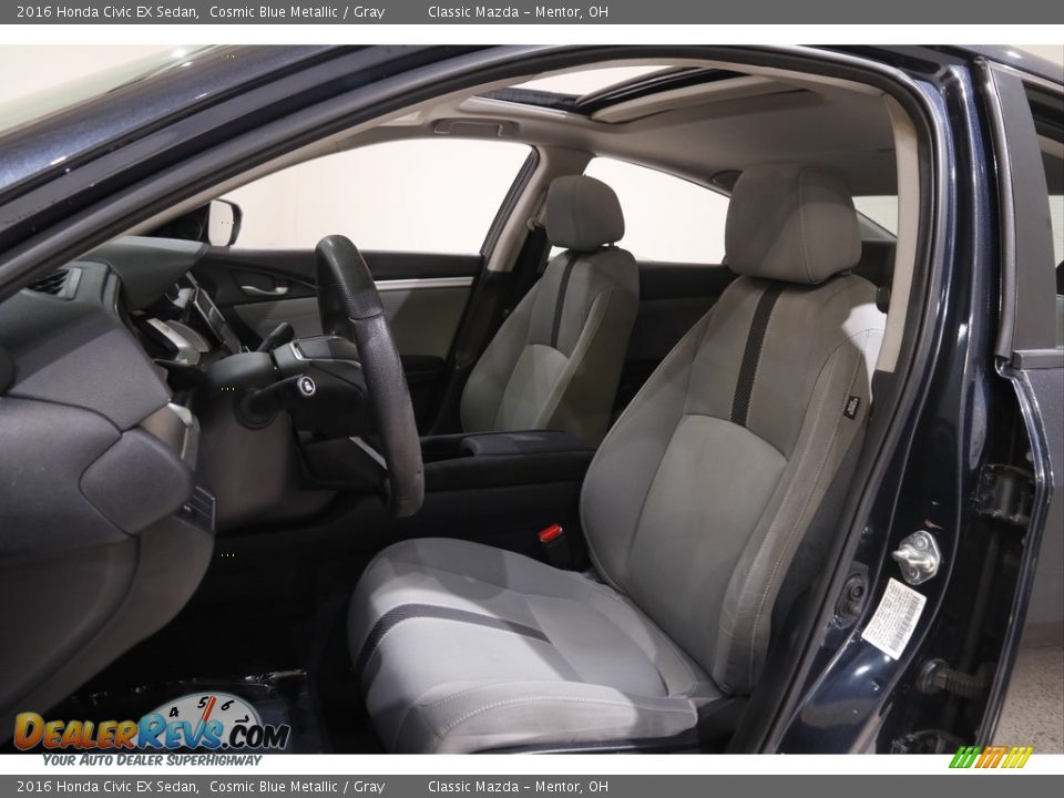 2016 Honda Civic EX Sedan Cosmic Blue Metallic / Gray Photo #5
