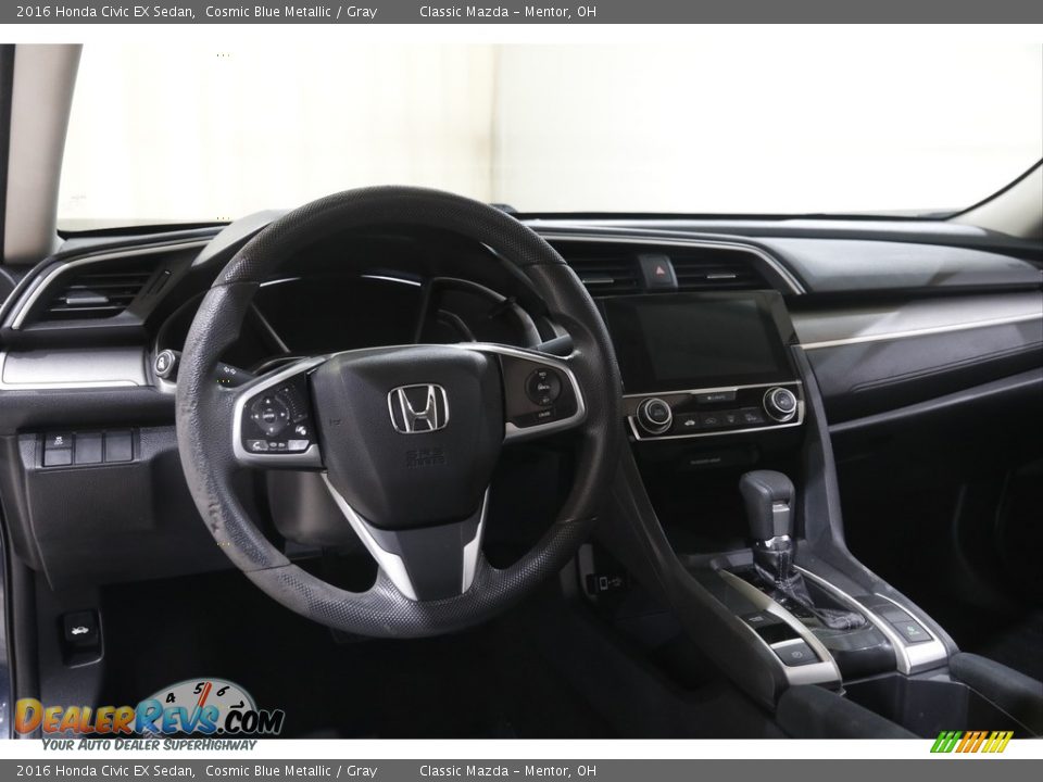 2016 Honda Civic EX Sedan Cosmic Blue Metallic / Gray Photo #6