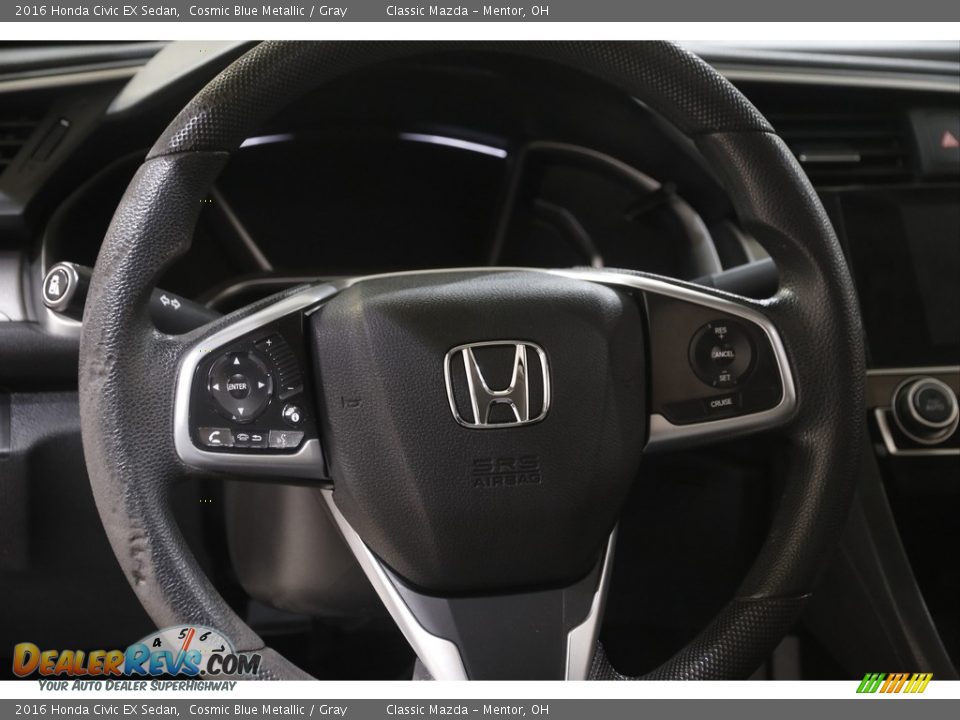 2016 Honda Civic EX Sedan Cosmic Blue Metallic / Gray Photo #7