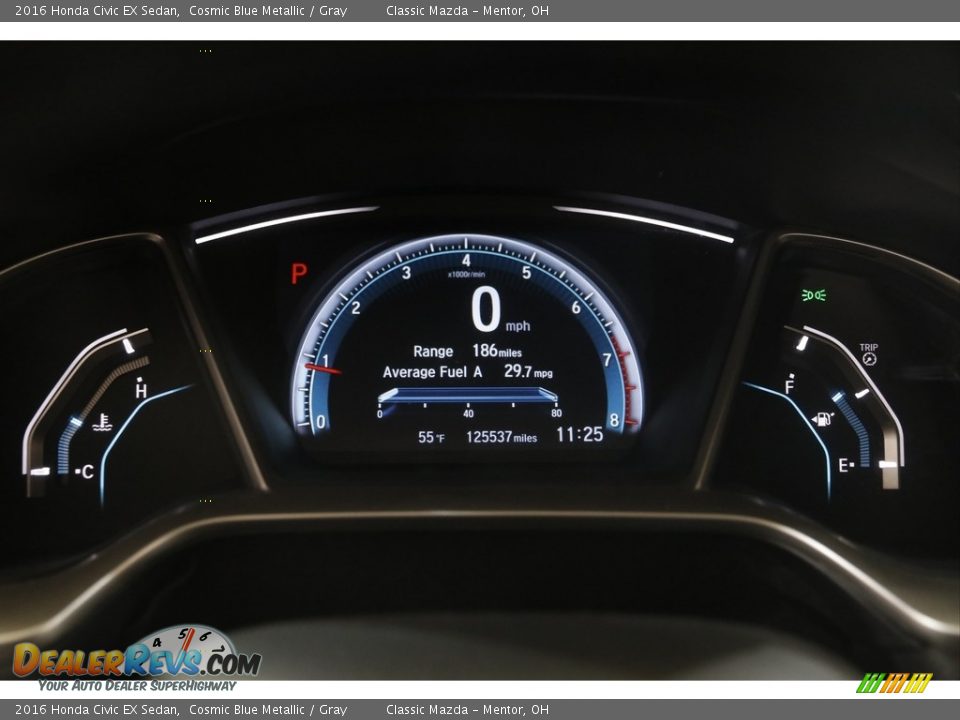 2016 Honda Civic EX Sedan Cosmic Blue Metallic / Gray Photo #8