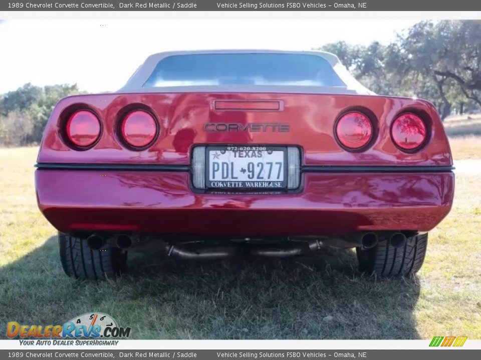 1989 Chevrolet Corvette Convertible Dark Red Metallic / Saddle Photo #12