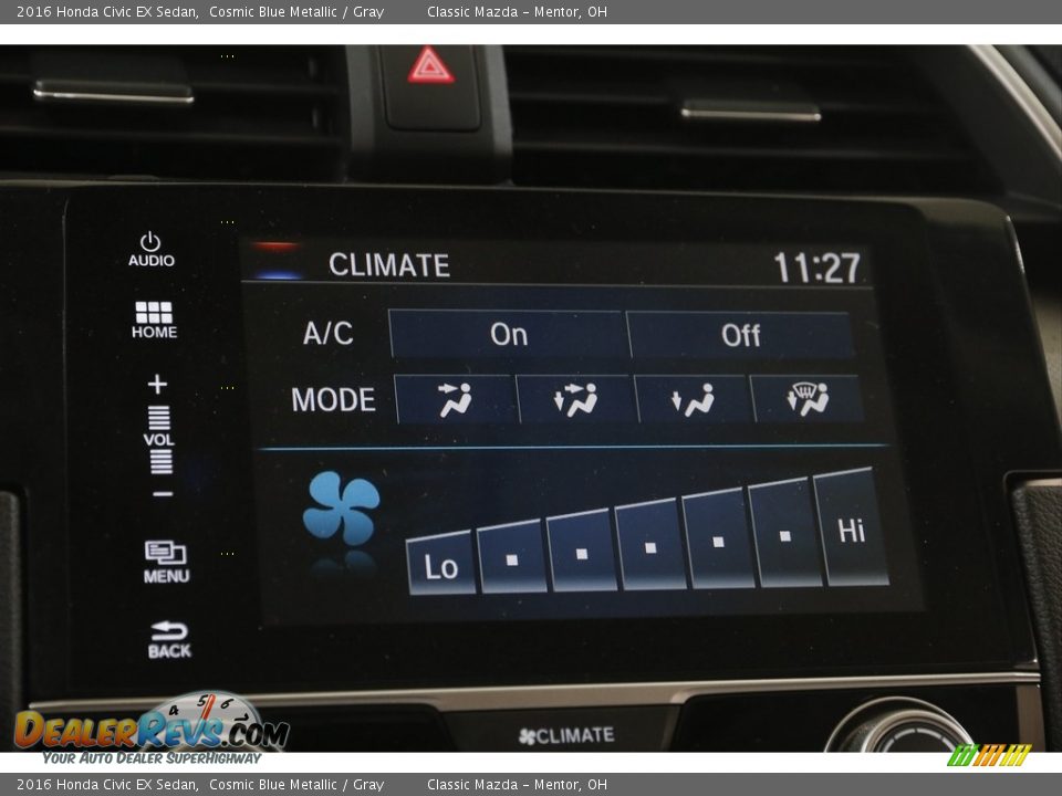 2016 Honda Civic EX Sedan Cosmic Blue Metallic / Gray Photo #12