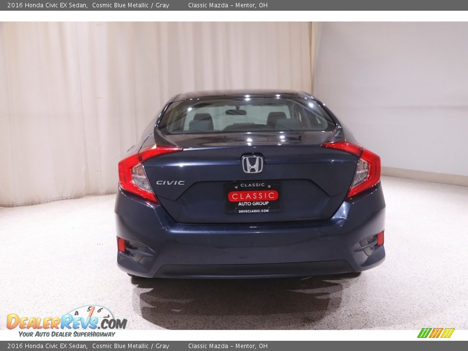 2016 Honda Civic EX Sedan Cosmic Blue Metallic / Gray Photo #19