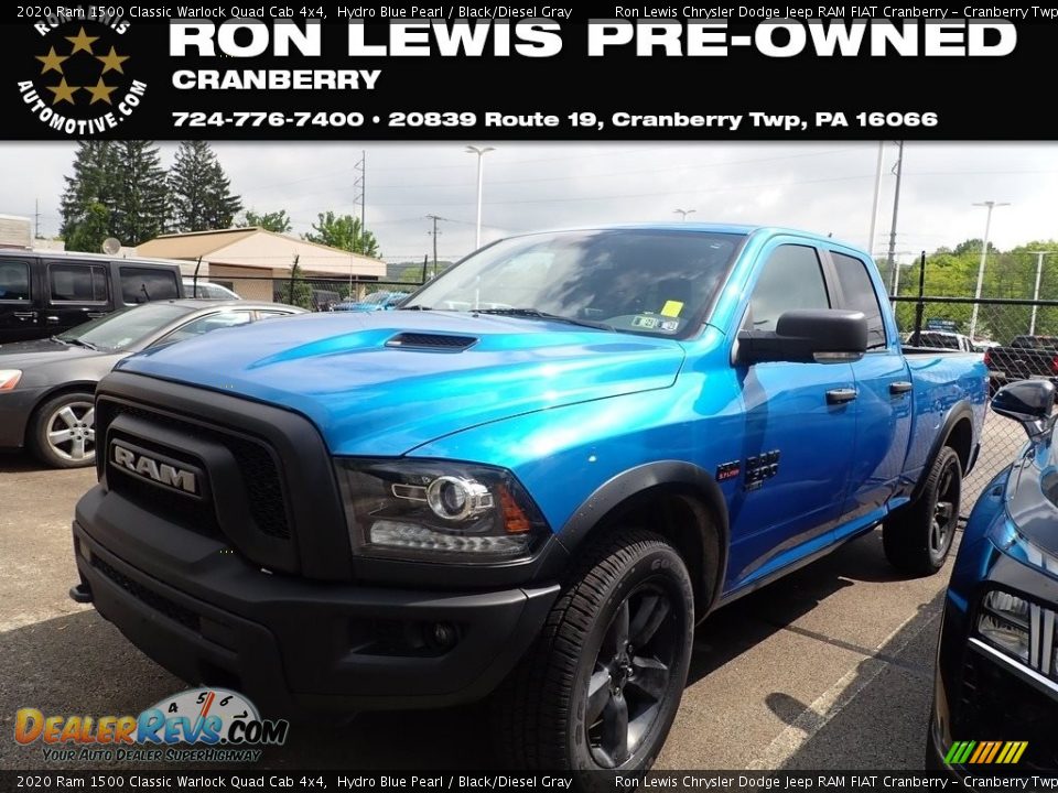 2020 Ram 1500 Classic Warlock Quad Cab 4x4 Hydro Blue Pearl / Black/Diesel Gray Photo #1