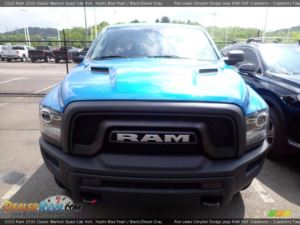 2020 Ram 1500 Classic Warlock Quad Cab 4x4 Hydro Blue Pearl / Black/Diesel Gray Photo #2