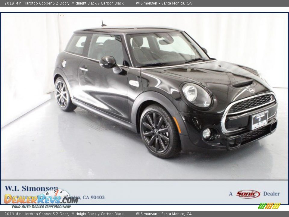 2019 Mini Hardtop Cooper S 2 Door Midnight Black / Carbon Black Photo #1