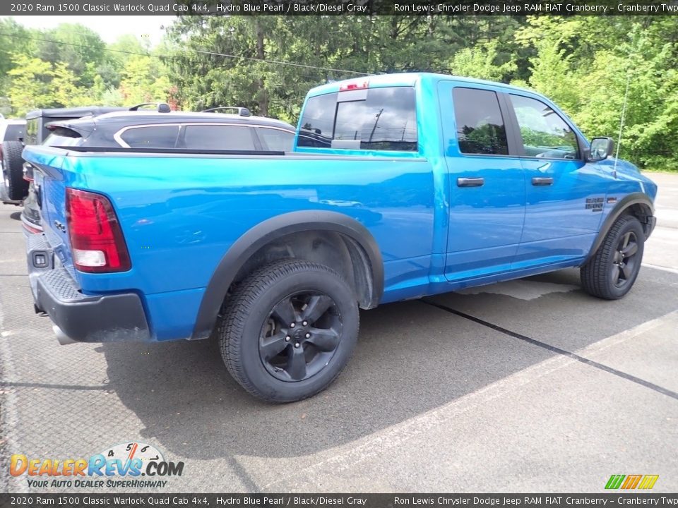 2020 Ram 1500 Classic Warlock Quad Cab 4x4 Hydro Blue Pearl / Black/Diesel Gray Photo #4