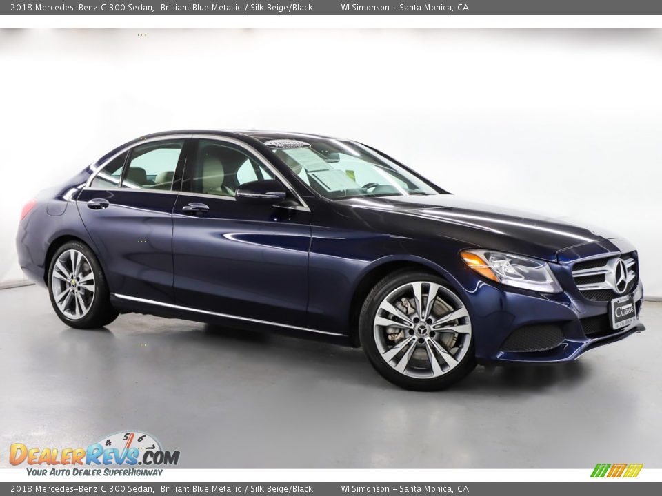 2018 Mercedes-Benz C 300 Sedan Brilliant Blue Metallic / Silk Beige/Black Photo #2