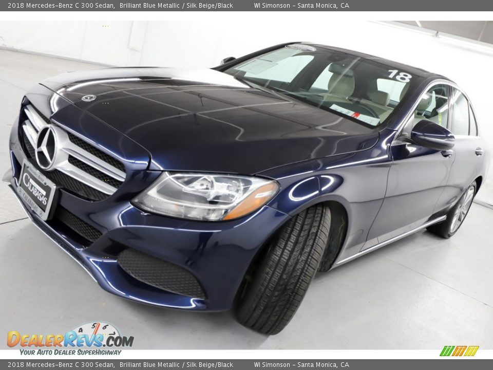 2018 Mercedes-Benz C 300 Sedan Brilliant Blue Metallic / Silk Beige/Black Photo #14