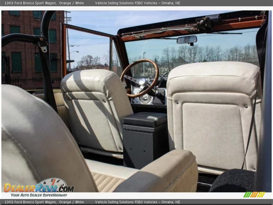 1969 Ford Bronco Sport Wagon Orange / White Photo #3