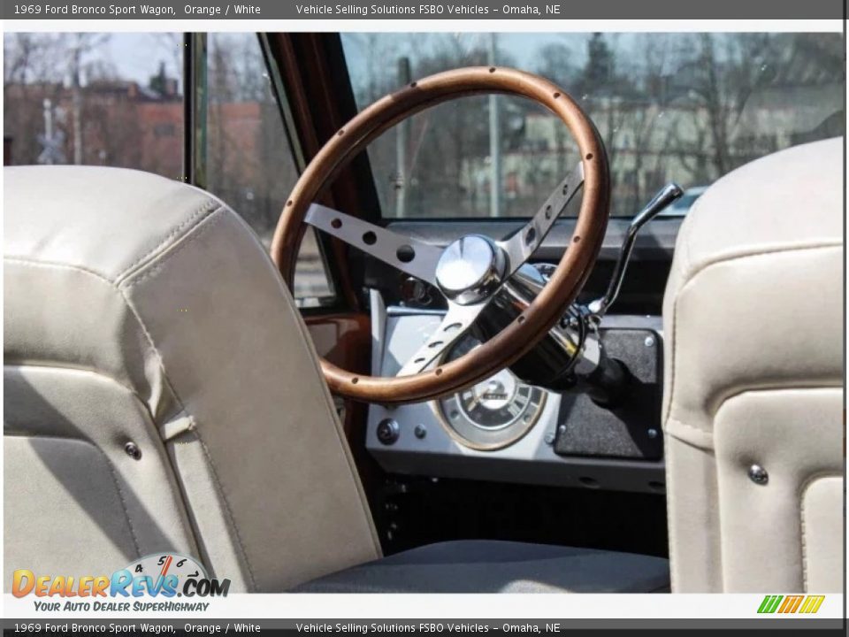 1969 Ford Bronco Sport Wagon Orange / White Photo #7