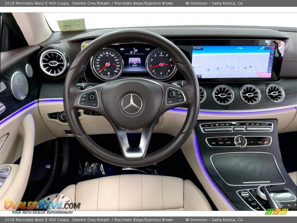 2018 Mercedes-Benz E 400 Coupe Selenite Grey Metallic / Macchiato Beige/Espresso Brown Photo #4