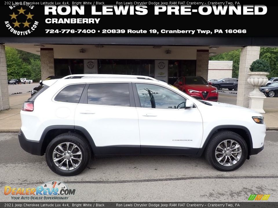 2021 Jeep Cherokee Latitude Lux 4x4 Bright White / Black Photo #1