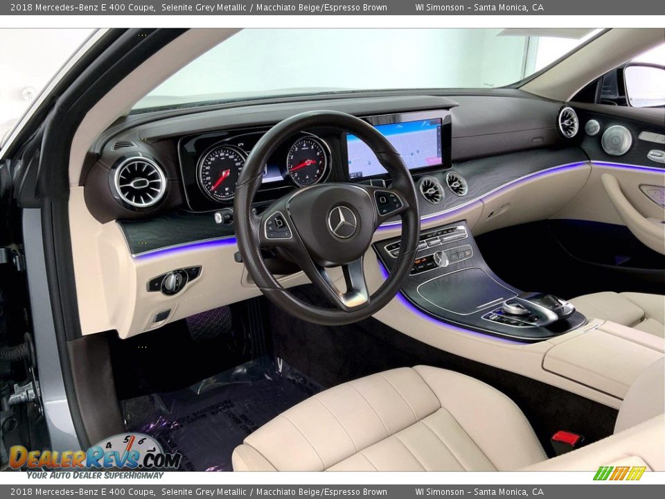 2018 Mercedes-Benz E 400 Coupe Selenite Grey Metallic / Macchiato Beige/Espresso Brown Photo #14