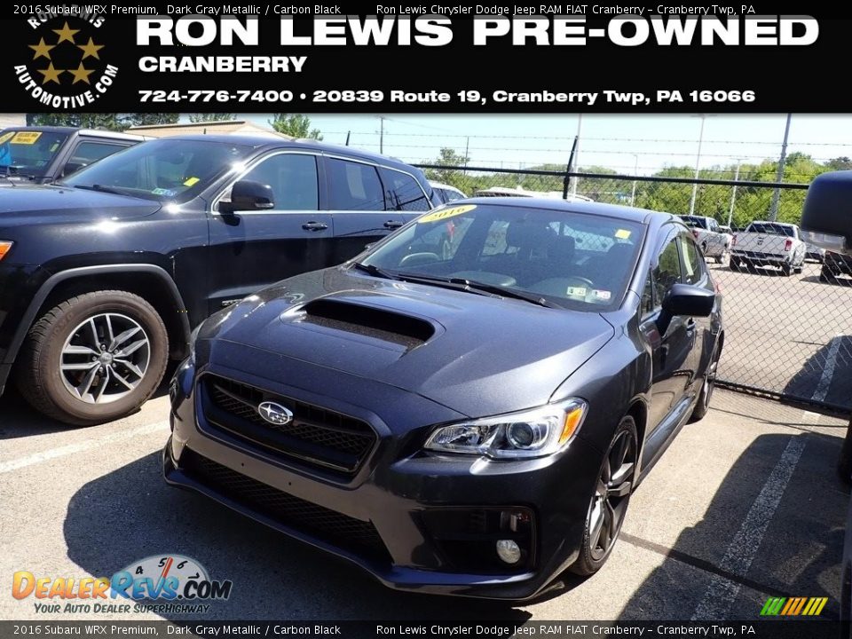 2016 Subaru WRX Premium Dark Gray Metallic / Carbon Black Photo #1