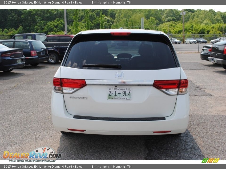 2015 Honda Odyssey EX-L White Diamond Pearl / Beige Photo #4