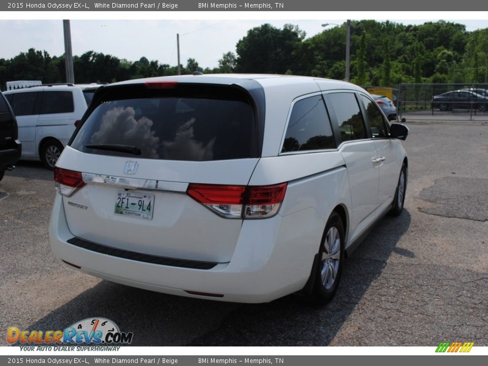 2015 Honda Odyssey EX-L White Diamond Pearl / Beige Photo #5