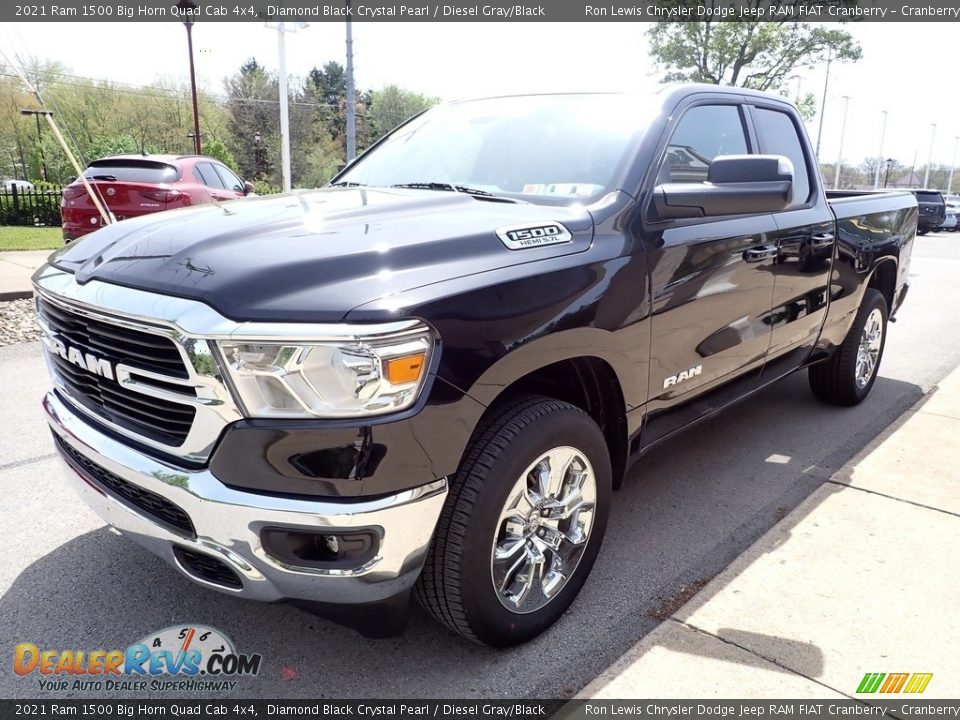 2021 Ram 1500 Big Horn Quad Cab 4x4 Diamond Black Crystal Pearl / Diesel Gray/Black Photo #4