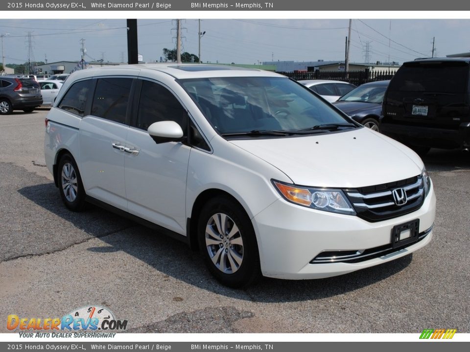 2015 Honda Odyssey EX-L White Diamond Pearl / Beige Photo #7