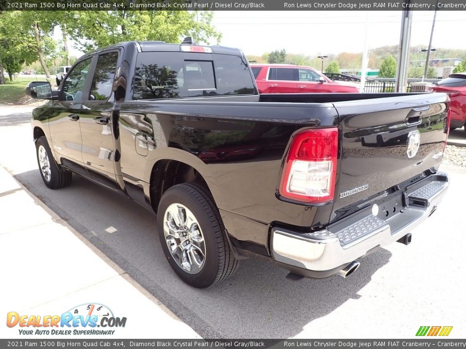 2021 Ram 1500 Big Horn Quad Cab 4x4 Diamond Black Crystal Pearl / Diesel Gray/Black Photo #6