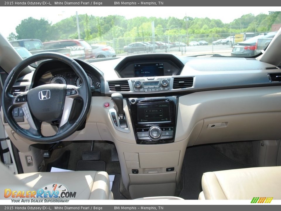 2015 Honda Odyssey EX-L White Diamond Pearl / Beige Photo #9