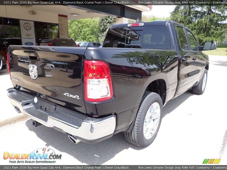 2021 Ram 1500 Big Horn Quad Cab 4x4 Diamond Black Crystal Pearl / Diesel Gray/Black Photo #8